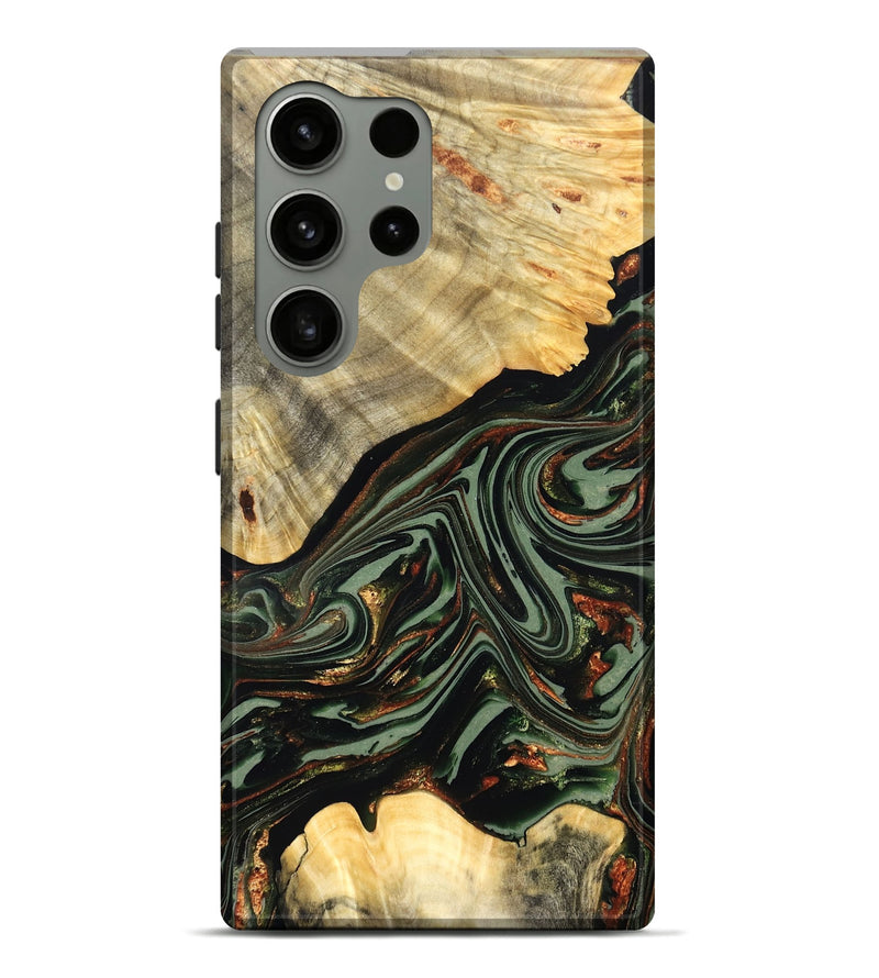 Galaxy S24 Ultra Wood Live Edge Phone Case - Agatha (Green, 821024)