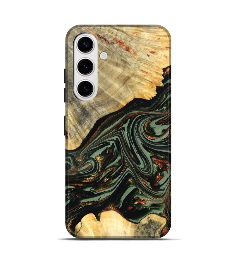 Galaxy S25 Wood Live Edge Phone Case - Agatha (Green, 821024)