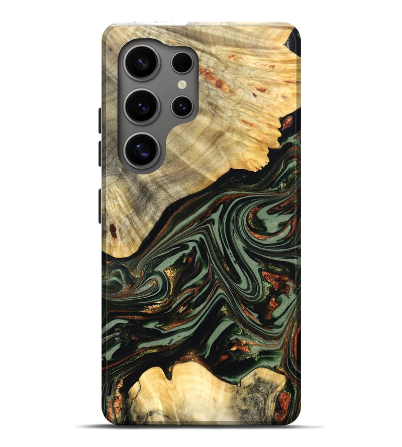 Galaxy S25 Ultra Wood Live Edge Phone Case - Agatha (Green, 821024)