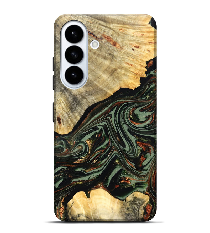 Galaxy S26 Plus Wood Live Edge Phone Case - Agatha (Green, 821024)