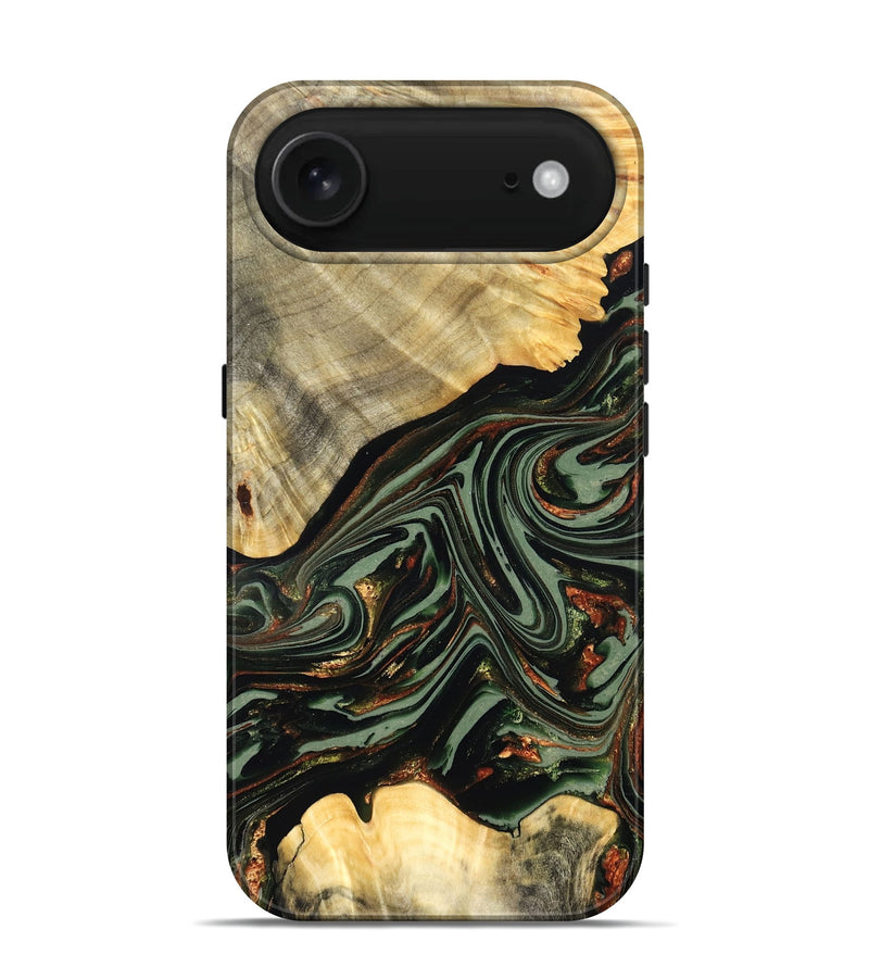 iPhone 17 Air Wood Live Edge Phone Case - Agatha (Green, 821024)