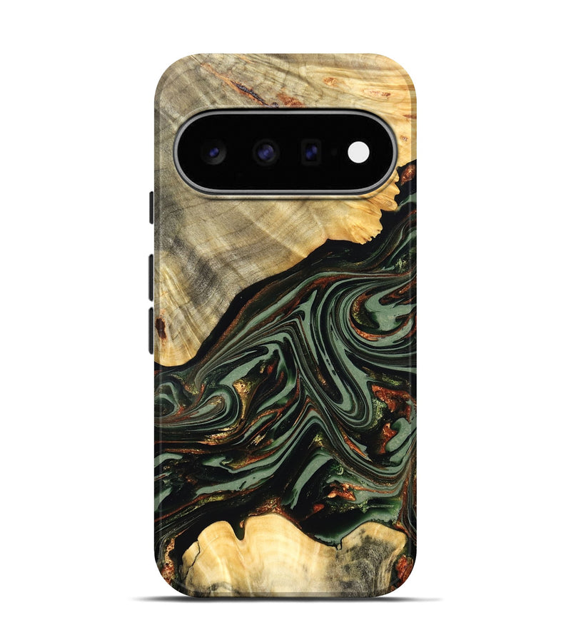 Pixel 11 Pro Wood Live Edge Phone Case - Agatha (Green, 821024)
