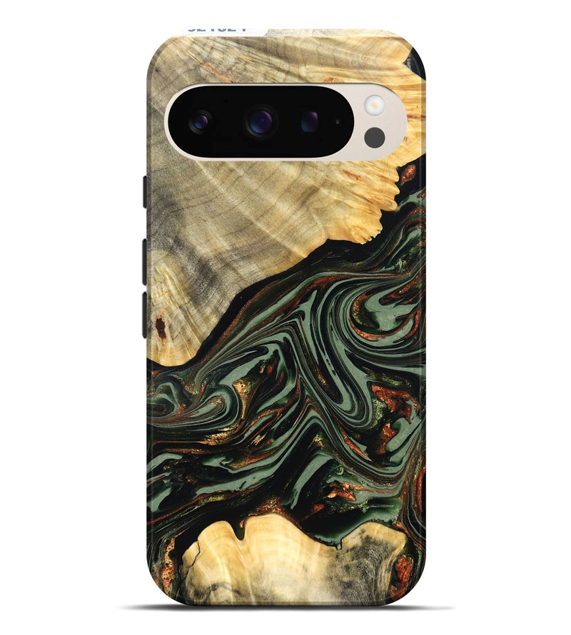Pixel 9 Pro XL Wood Live Edge Phone Case - Agatha (Green, 821024)