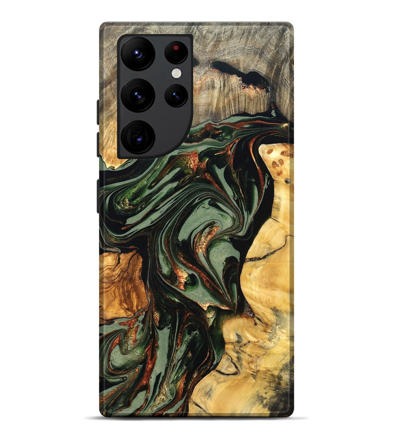 Galaxy S22 Ultra Wood Live Edge Phone Case - Kolby (Green, 821028)