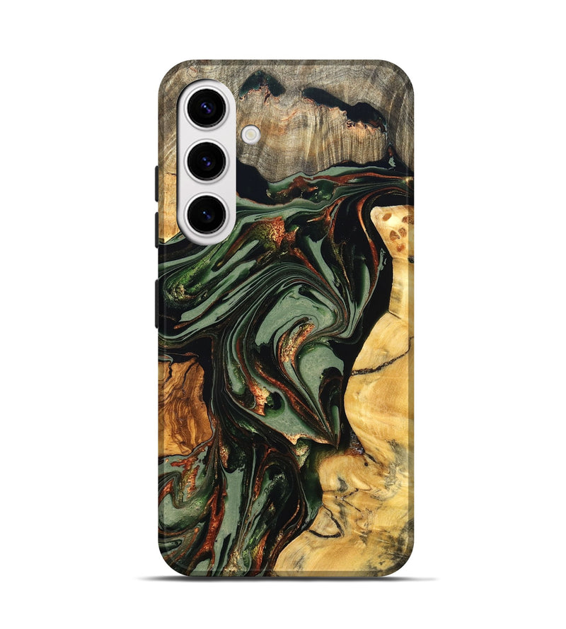 Galaxy S25 Wood Live Edge Phone Case - Kolby (Green, 821028)