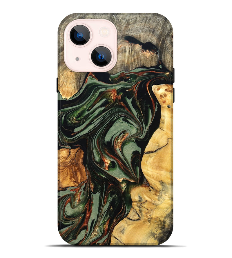 iPhone 14 Plus Wood Live Edge Phone Case - Kolby (Green, 821028)
