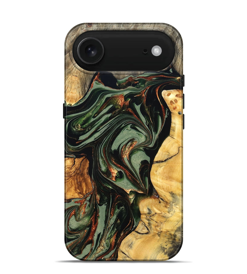 iPhone 17 Air Wood Live Edge Phone Case - Kolby (Green, 821028)