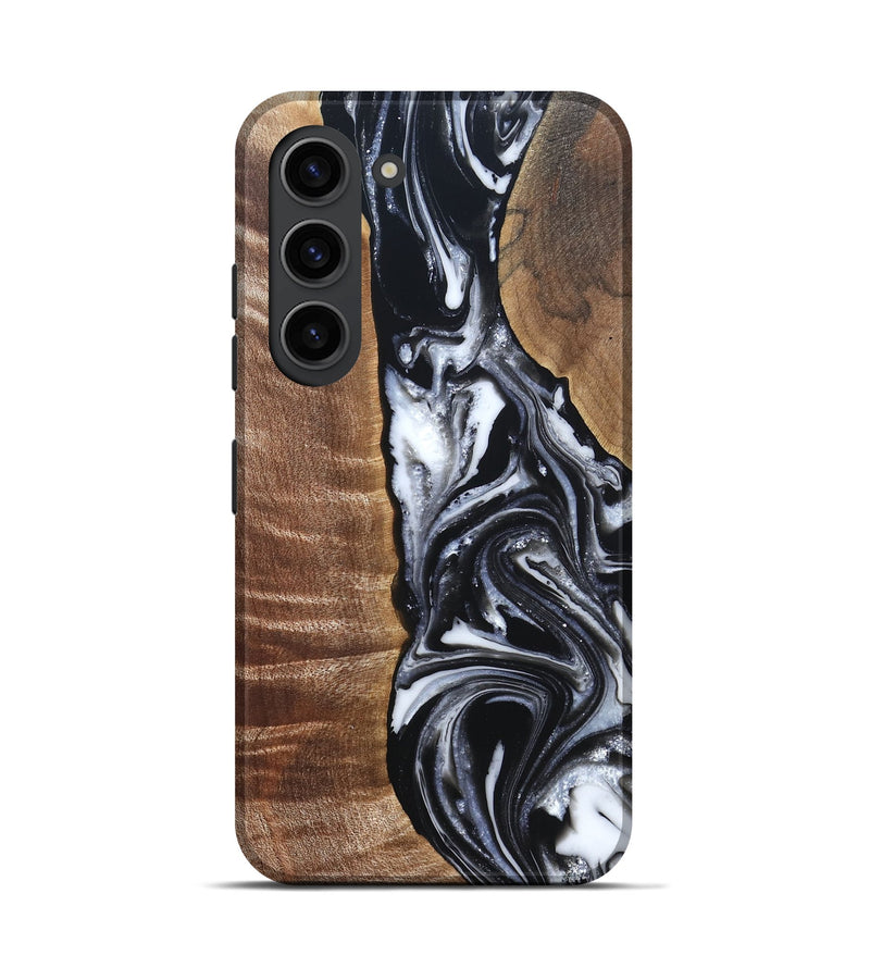 Galaxy S23 Wood Live Edge Phone Case - Jonah (Black & White, 821029)