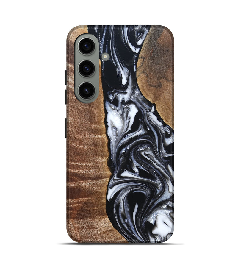 Galaxy S24 Wood Live Edge Phone Case - Jonah (Black & White, 821029)