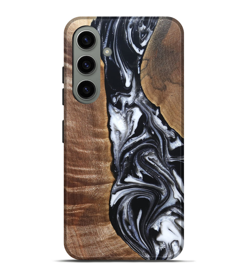 Galaxy S24 Plus Wood Live Edge Phone Case - Jonah (Black & White, 821029)