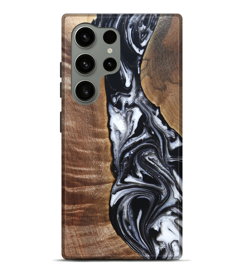 Galaxy S24 Ultra Wood Live Edge Phone Case - Jonah (Black & White, 821029)