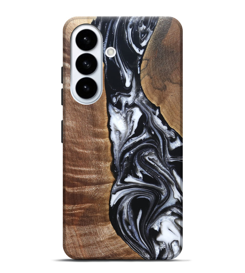 Galaxy S26 Plus Wood Live Edge Phone Case - Jonah (Black & White, 821029)
