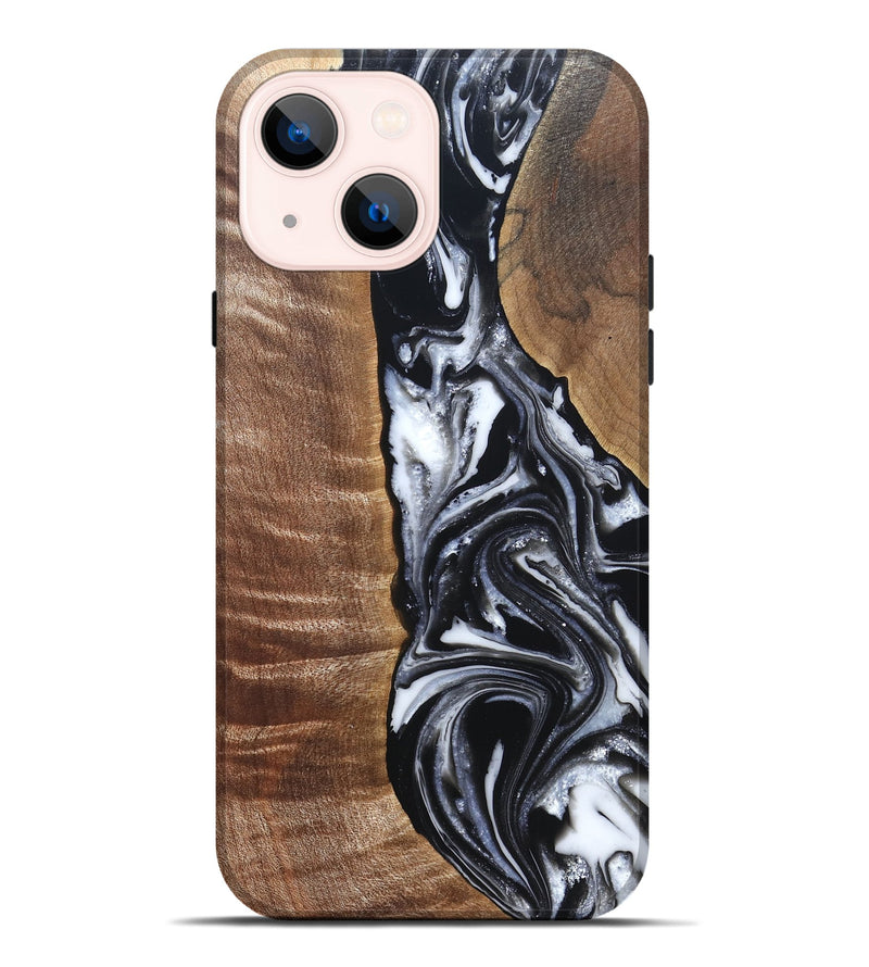 iPhone 14 Plus Wood Live Edge Phone Case - Jonah (Black & White, 821029)