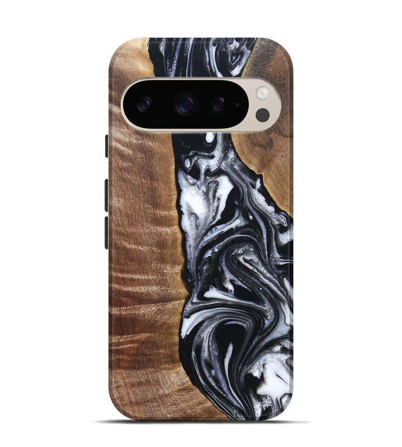 Pixel 10 Pro Wood Live Edge Phone Case - Jonah (Black & White, 821029)