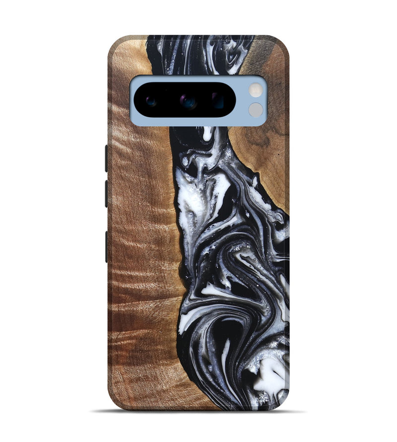 Pixel 8 Pro Wood Live Edge Phone Case - Jonah (Black & White, 821029)