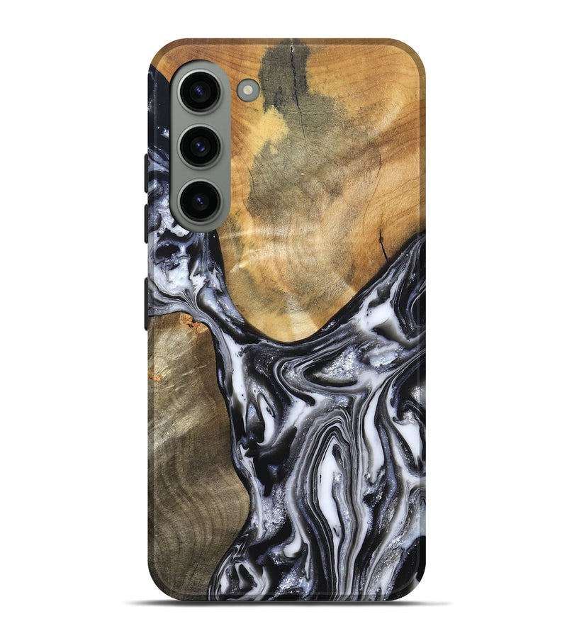 Galaxy S23 Plus Wood Live Edge Phone Case - Carol (Black & White, 821031)