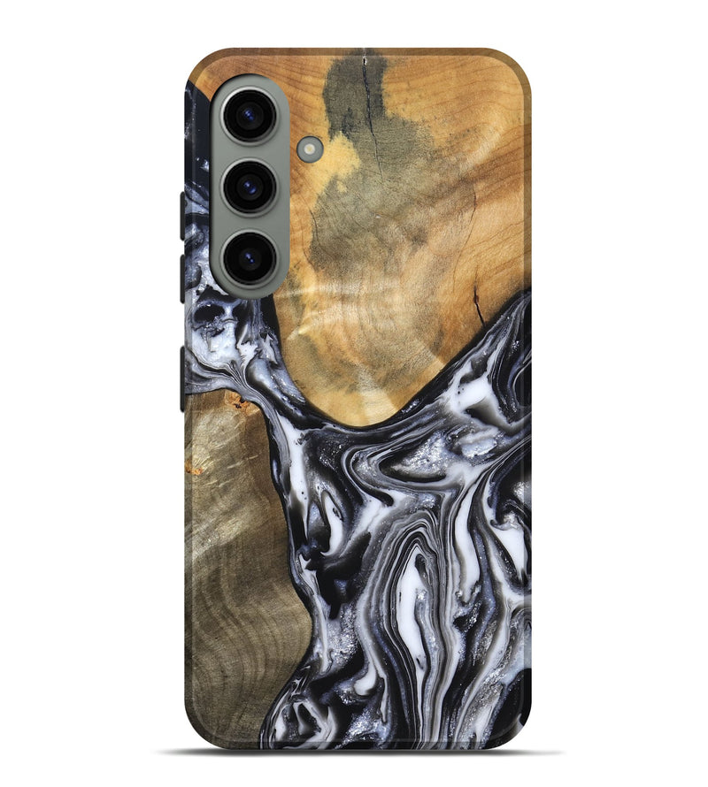 Galaxy S24 Plus Wood Live Edge Phone Case - Carol (Black & White, 821031)