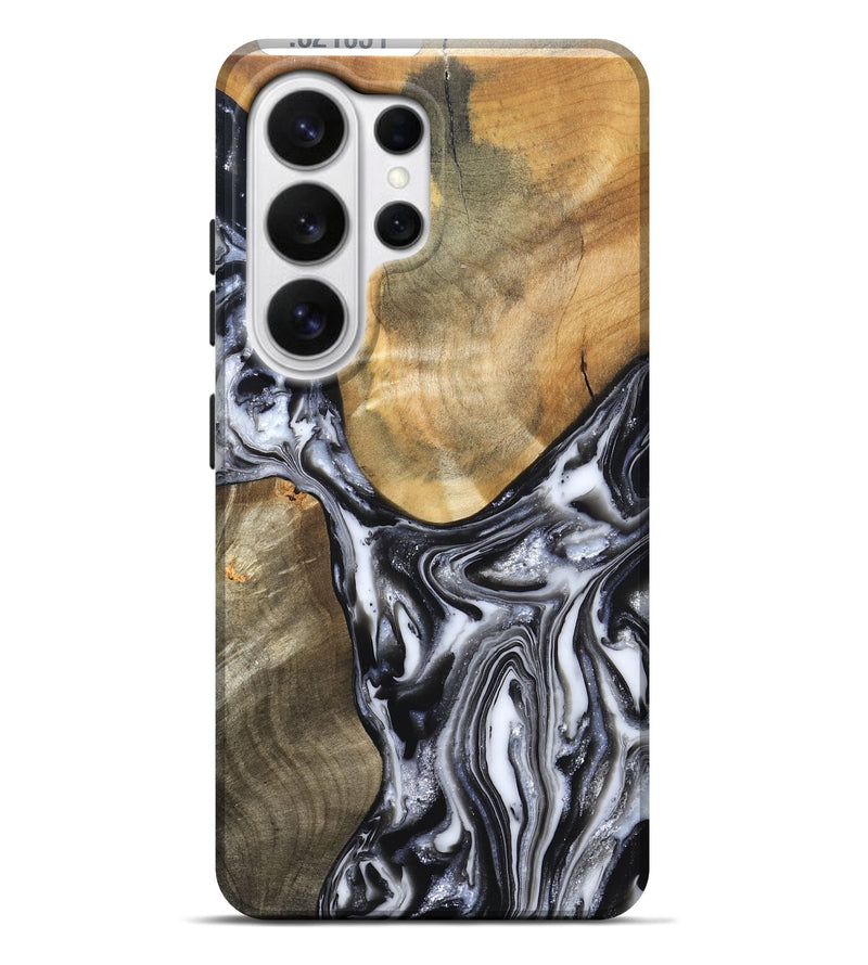 Galaxy S26 Ultra Wood Live Edge Phone Case - Carol (Black & White, 821031)