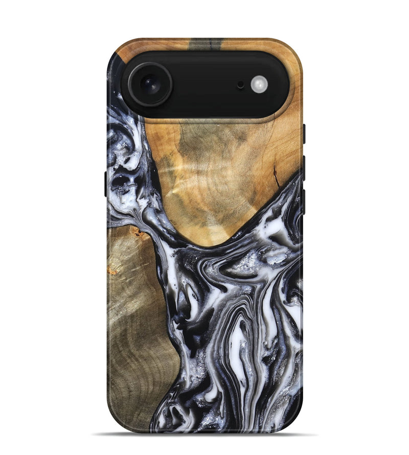 iPhone 17 Air Wood Live Edge Phone Case - Carol (Black & White, 821031)