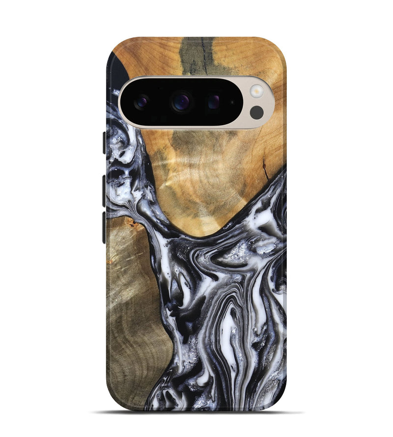 Pixel 10 Wood Live Edge Phone Case - Carol (Black & White, 821031)