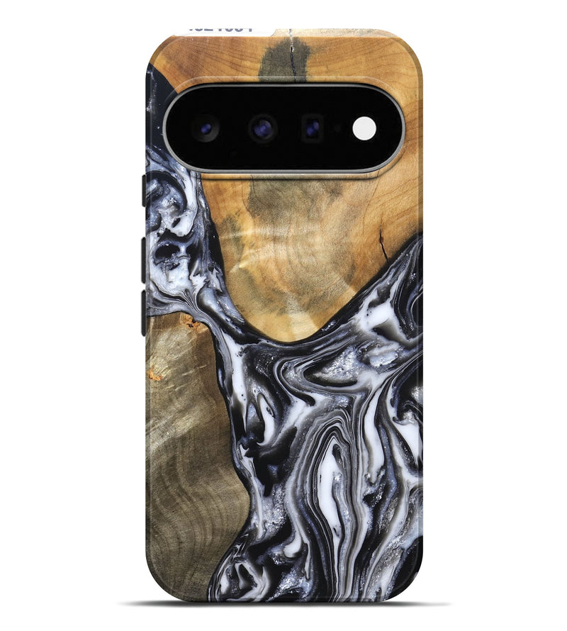 Pixel 11 Pro XL Wood Live Edge Phone Case - Carol (Black & White, 821031)