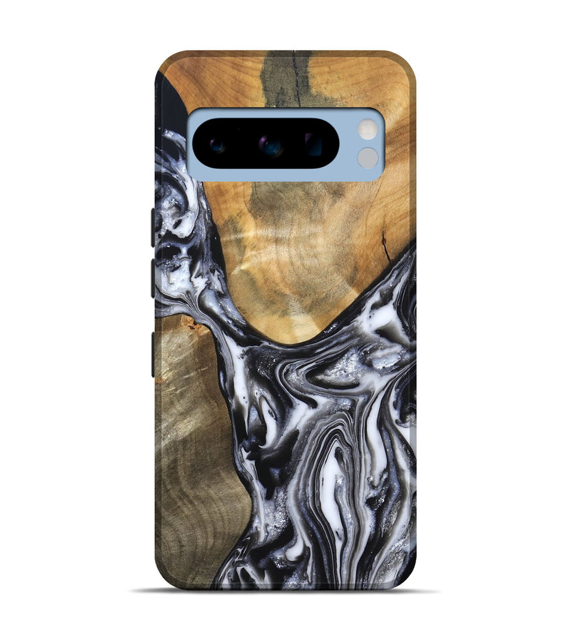 Pixel 8 Pro Wood Live Edge Phone Case - Carol (Black & White, 821031)