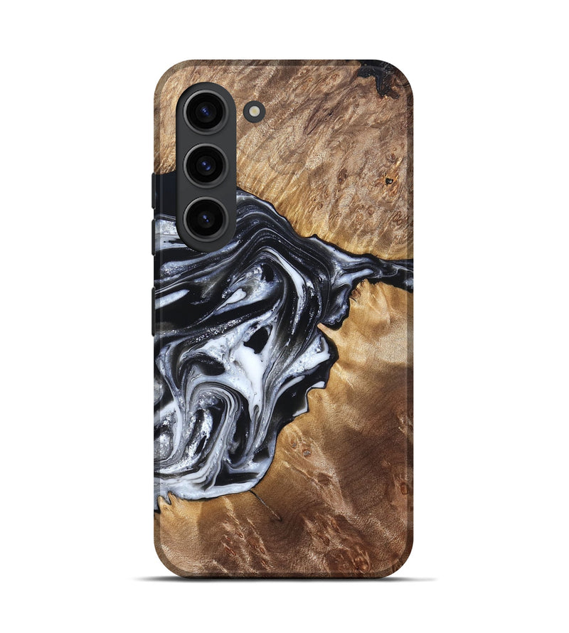 Galaxy S23 Wood Live Edge Phone Case - Edna (Black & White, 821033)