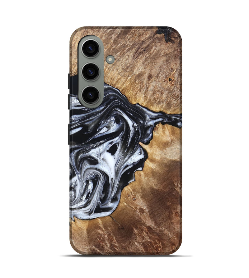 Galaxy S24 Wood Live Edge Phone Case - Edna (Black & White, 821033)