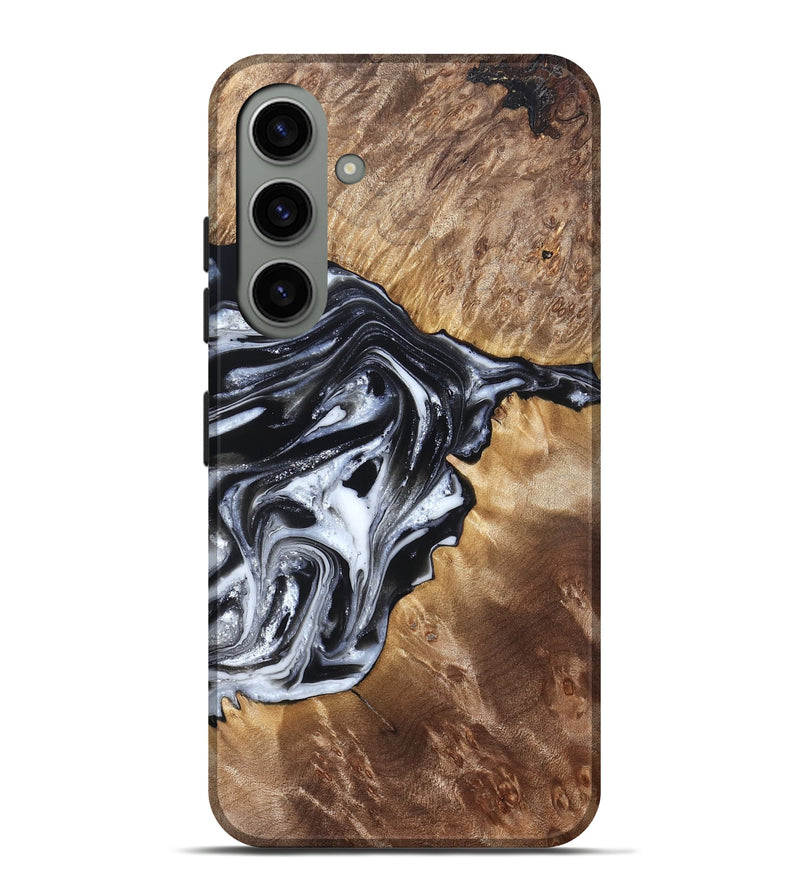 Galaxy S24 Plus Wood Live Edge Phone Case - Edna (Black & White, 821033)