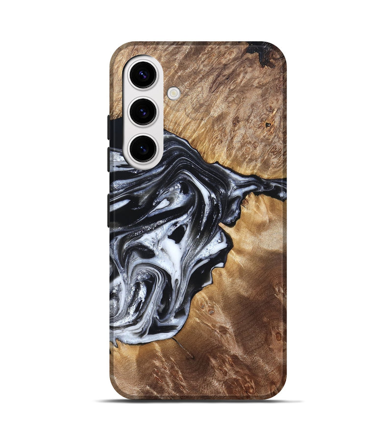 Galaxy S25 Wood Live Edge Phone Case - Edna (Black & White, 821033)