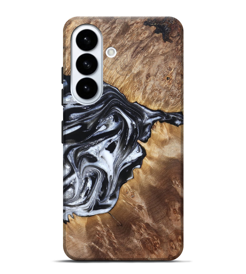 Galaxy S26 Plus Wood Live Edge Phone Case - Edna (Black & White, 821033)