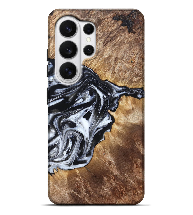 Galaxy S26 Ultra Wood Live Edge Phone Case - Edna (Black & White, 821033)