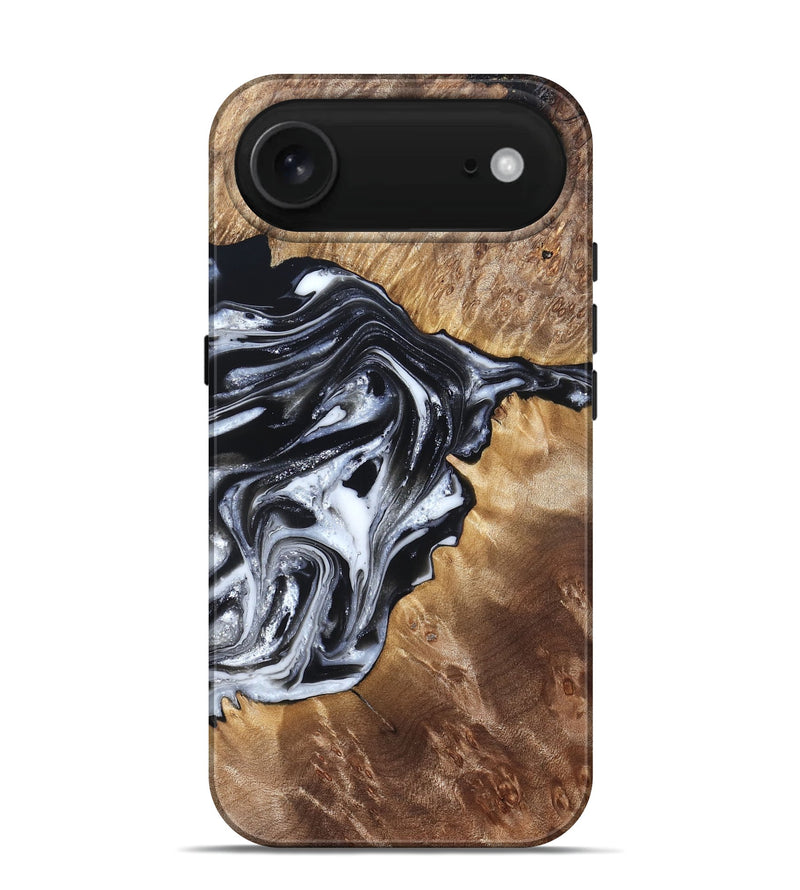 iPhone 17 Air Wood Live Edge Phone Case - Edna (Black & White, 821033)