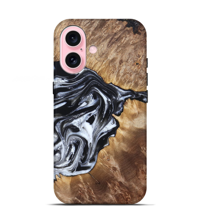 iPhone 17 Wood Live Edge Phone Case - Edna (Black & White, 821033)