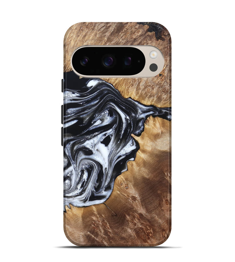 Pixel 10 Pro Wood Live Edge Phone Case - Edna (Black & White, 821033)