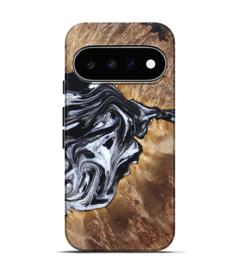 Pixel 11 Pro Wood Live Edge Phone Case - Edna (Black & White, 821033)