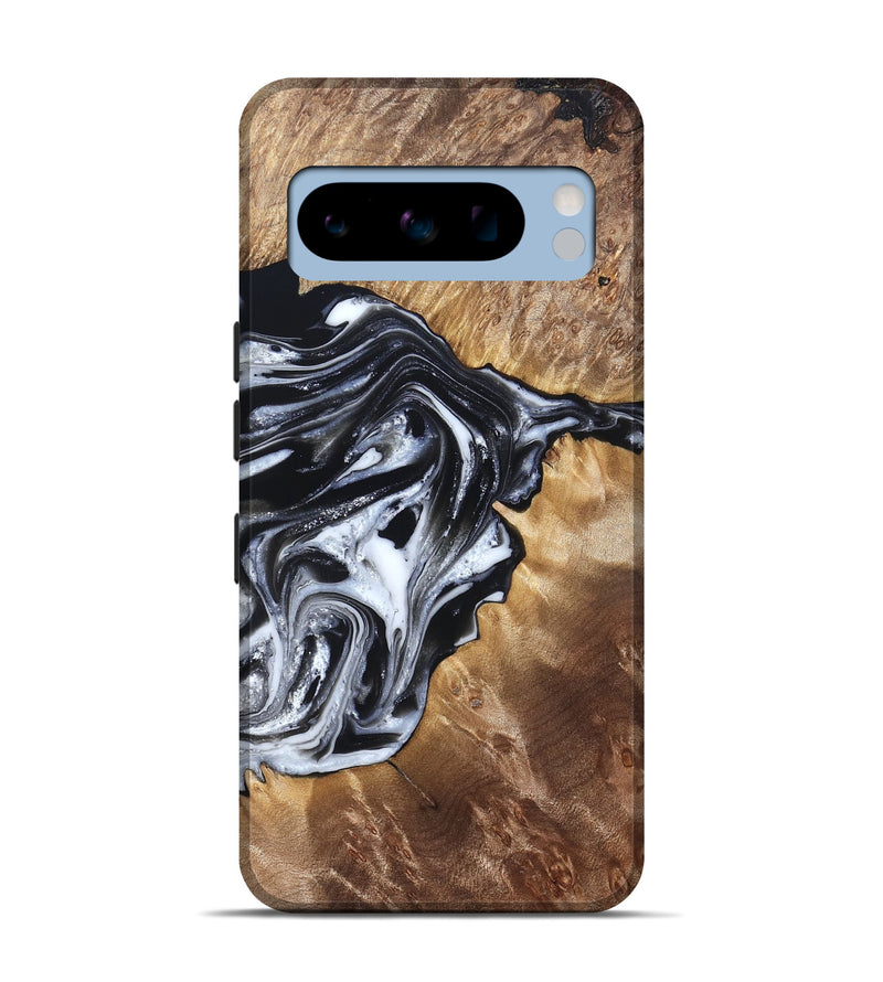 Pixel 8 Pro Wood Live Edge Phone Case - Edna (Black & White, 821033)