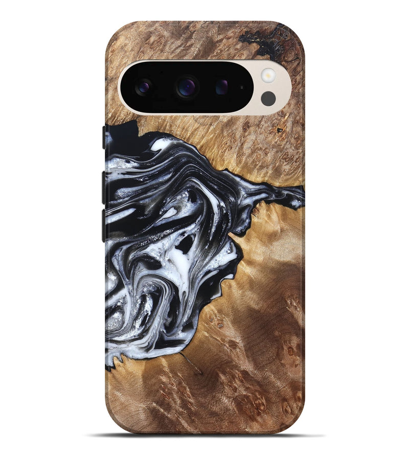 Pixel 9 Pro XL Wood Live Edge Phone Case - Edna (Black & White, 821033)