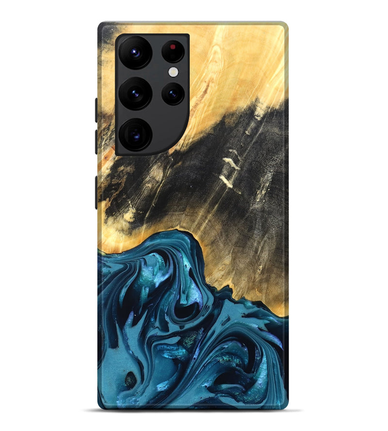 Galaxy S22 Ultra Wood Live Edge Phone Case - Truett (Blue, 821035)