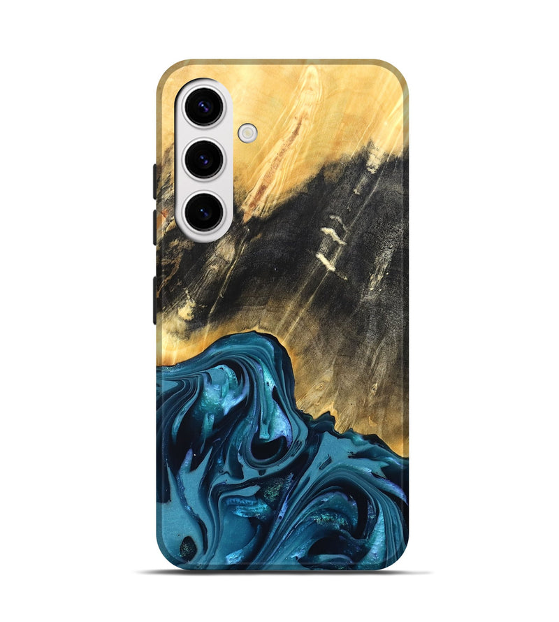 Galaxy S25 Wood Live Edge Phone Case - Truett (Blue, 821035)