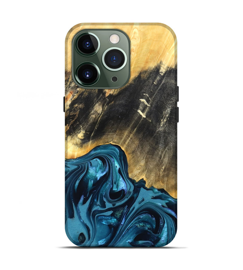 iPhone 13 Pro Wood Live Edge Phone Case - Truett (Blue, 821035)
