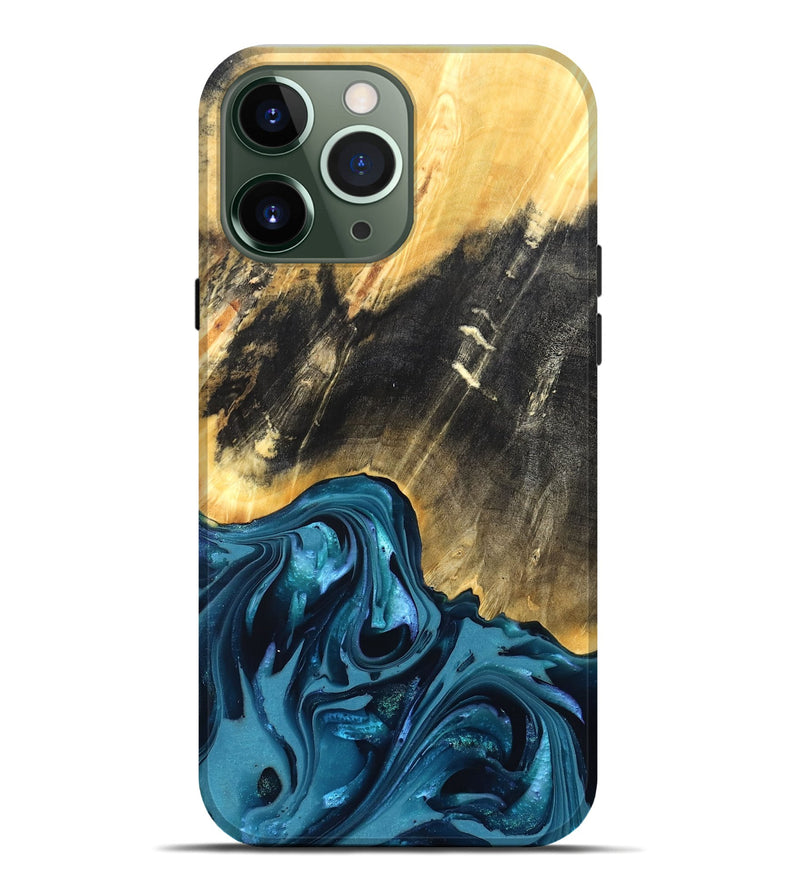 iPhone 13 Pro Max Wood Live Edge Phone Case - Truett (Blue, 821035)