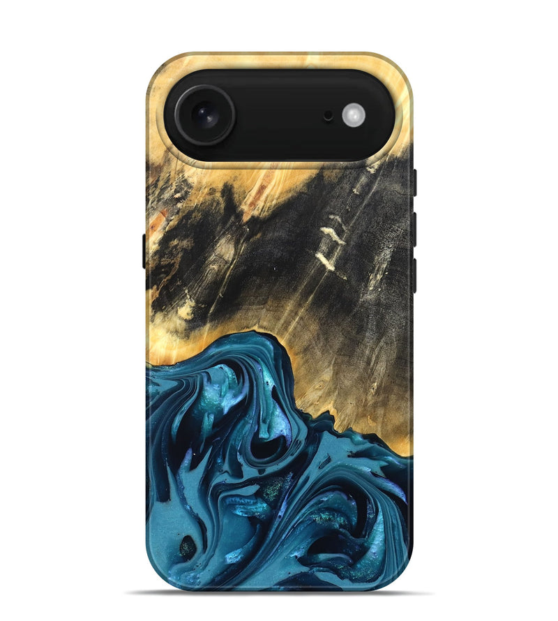 iPhone 17 Air Wood Live Edge Phone Case - Truett (Blue, 821035)