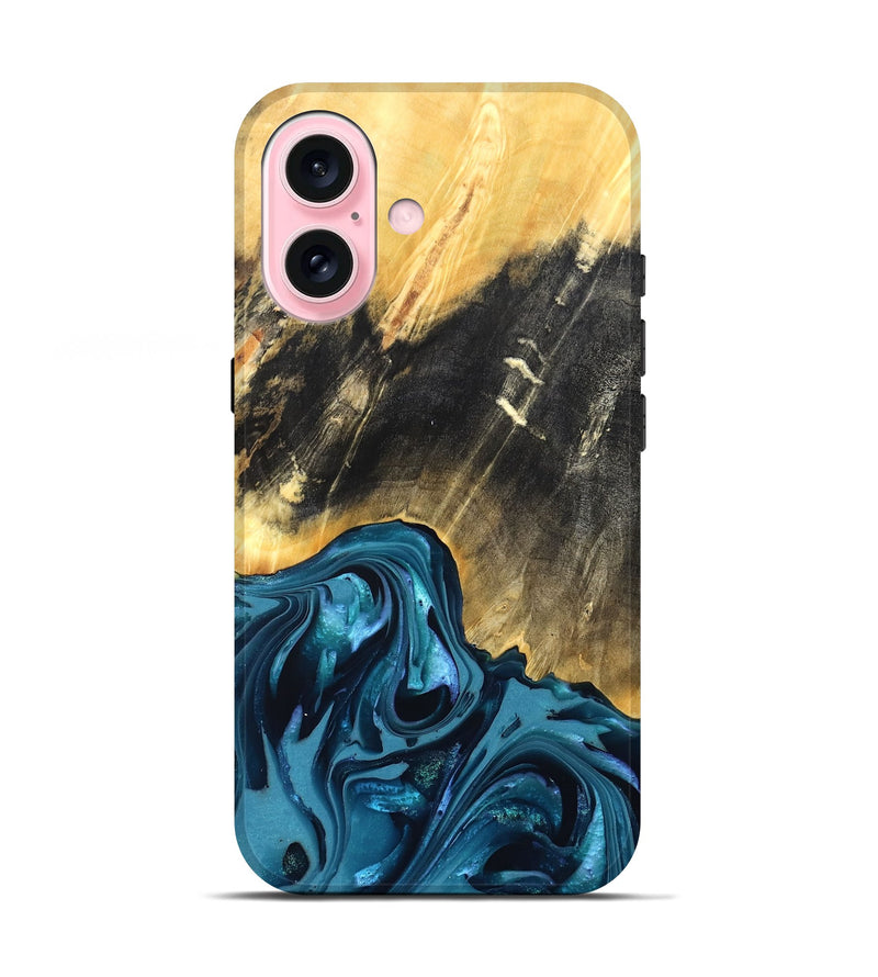 iPhone 17 Wood Live Edge Phone Case - Truett (Blue, 821035)