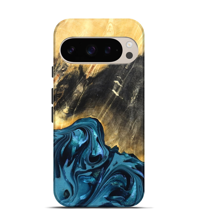 Pixel 9 Wood Live Edge Phone Case - Truett (Blue, 821035)