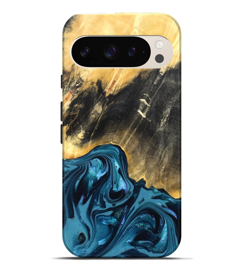 Pixel 9 Pro XL Wood Live Edge Phone Case - Truett (Blue, 821035)