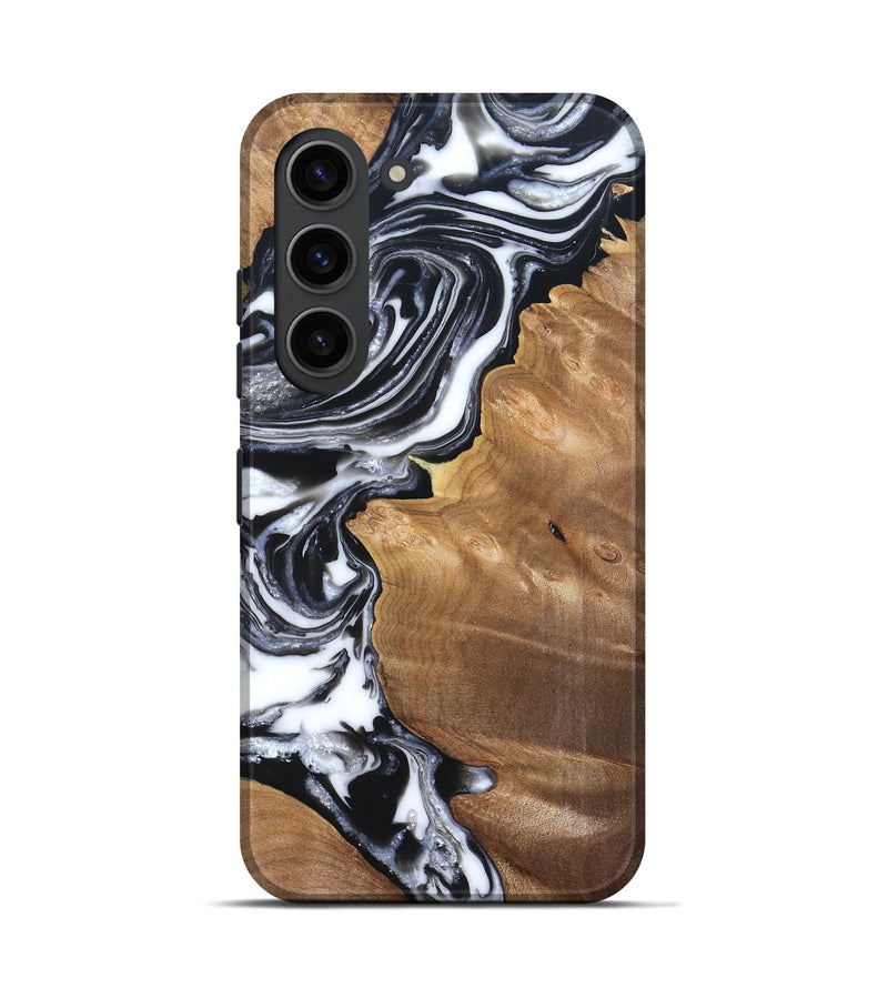 Galaxy S23 Wood Live Edge Phone Case - Alford (Black & White, 821037)