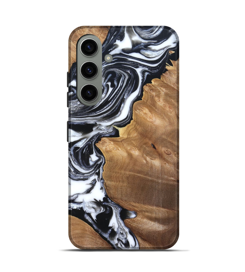 Galaxy S24 Wood Live Edge Phone Case - Alford (Black & White, 821037)