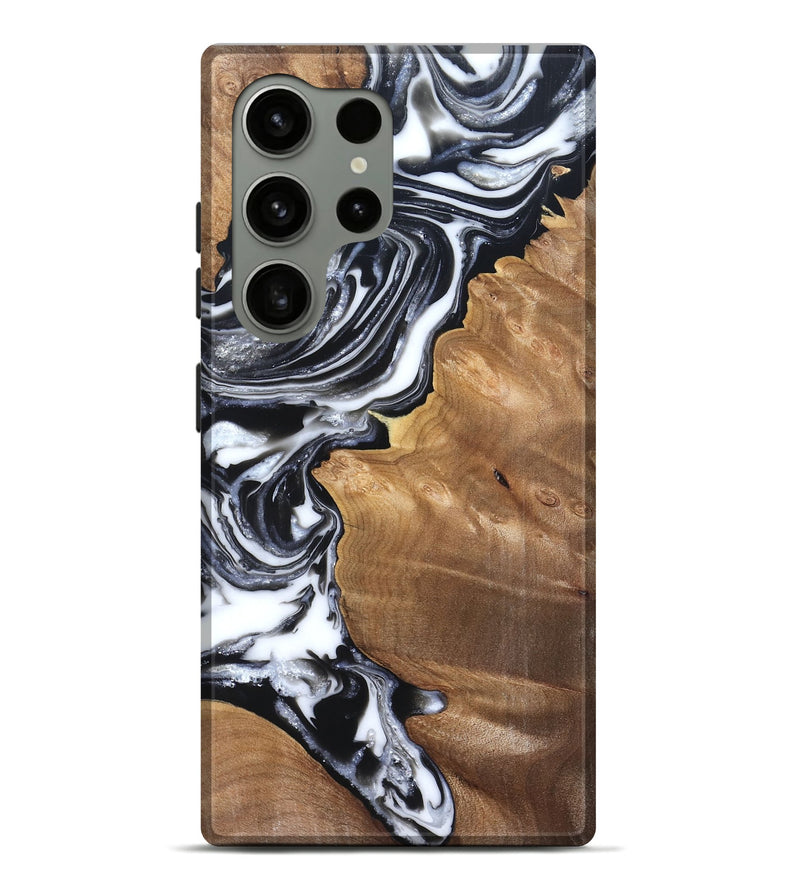 Galaxy S24 Ultra Wood Live Edge Phone Case - Alford (Black & White, 821037)