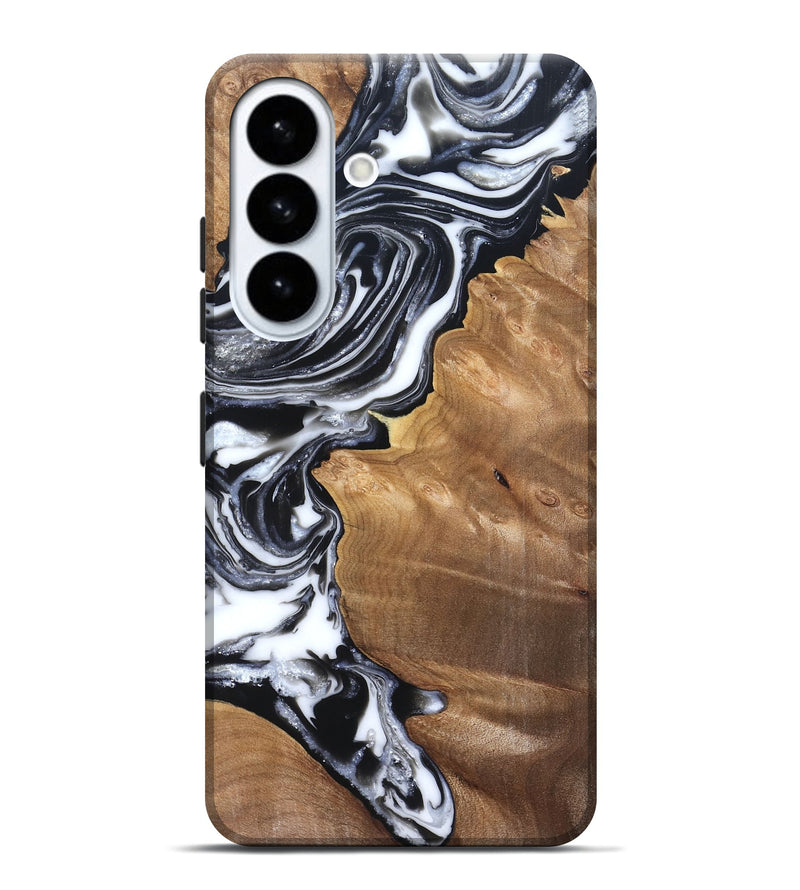 Galaxy S26 Plus Wood Live Edge Phone Case - Alford (Black & White, 821037)